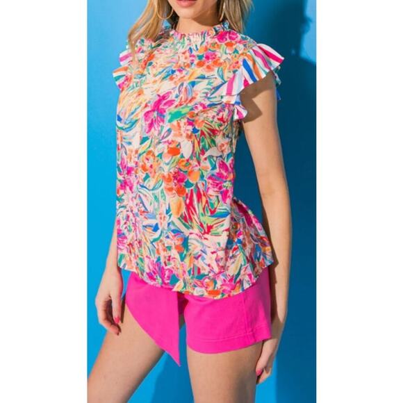 Flying Tomato TREAT YOU BETTER floral, tank top, size women’s large - Picture 1 of 9
